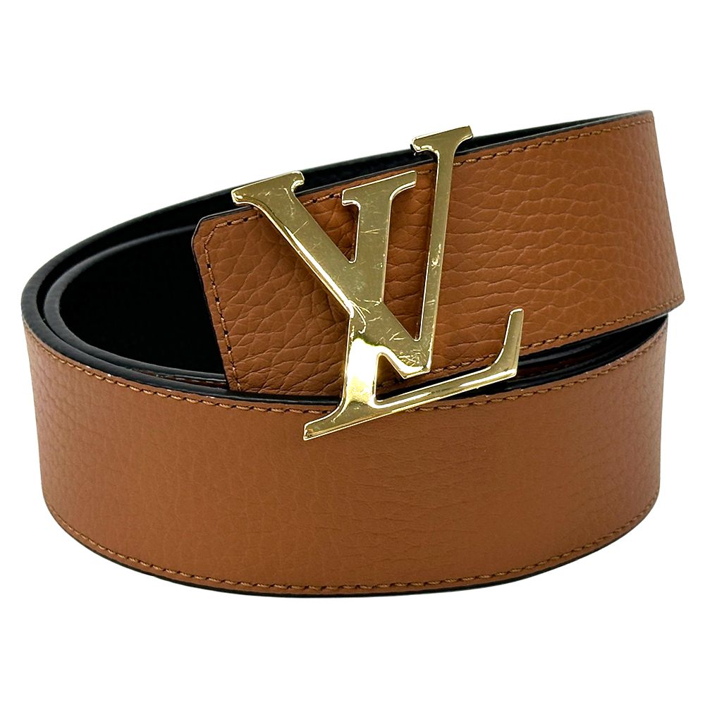 Louis Vuitton Belt Leather Ceinture Reversible Black Brown Gold 85 34 Logo Adult — view 2