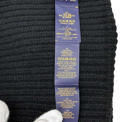 Louis Vuitton Knit Cap Wool Vini LV Head Line Black White — view 5