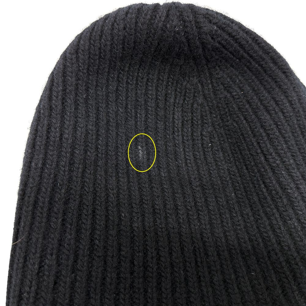Louis Vuitton Knit Cap Wool Vini LV Head Line Black White — view 6