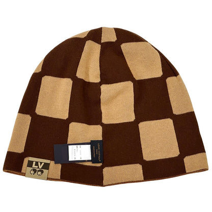 Louis Vuitton Knit Cap Damier Cotton Beanie LV Fit Friendship Brown — view 2