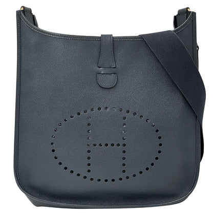 Hermes Evelyne 1 Shoulder Bag Veau Epsom Blue Navy Gold