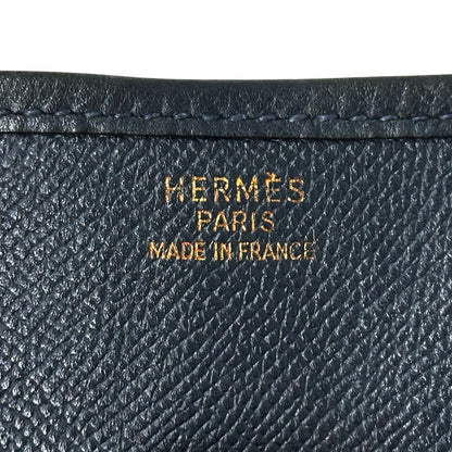 Hermes Evelyne 1 Shoulder Bag Veau Epsom Blue Navy Gold — view 6
