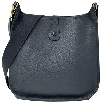 Hermes Evelyne 1 Shoulder Bag Veau Epsom Blue Navy Gold — view 2