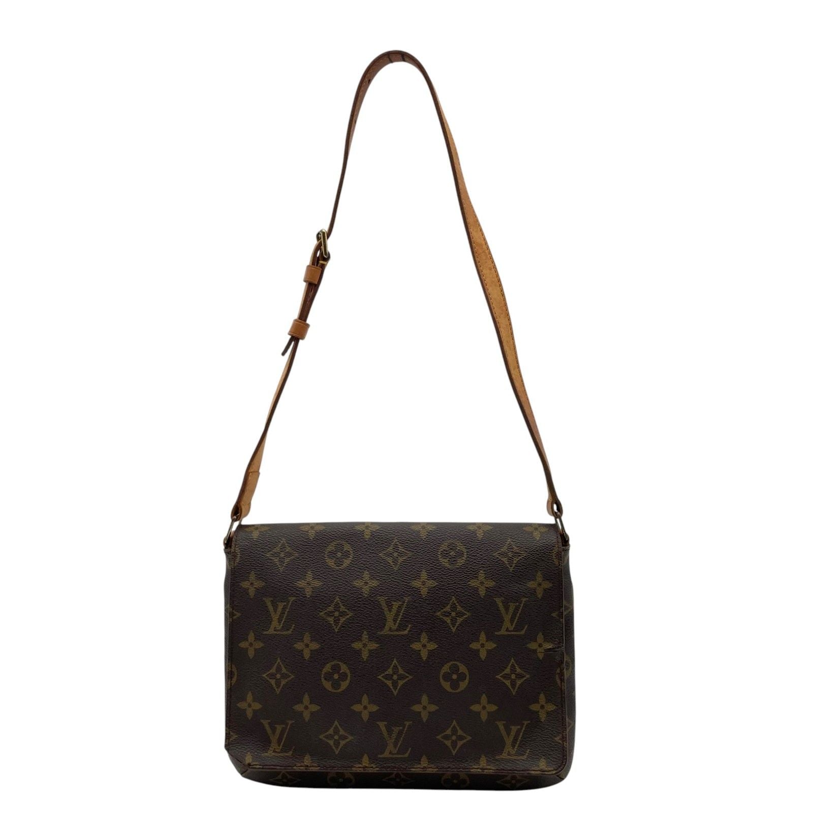 Louis Vuitton Monogram Musette Tango Shoulder Bag Crossbody Leather Brown Gold — view 2