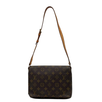 Louis Vuitton Monogram Musette Tango Shoulder Bag Crossbody Leather Brown Gold — view 2