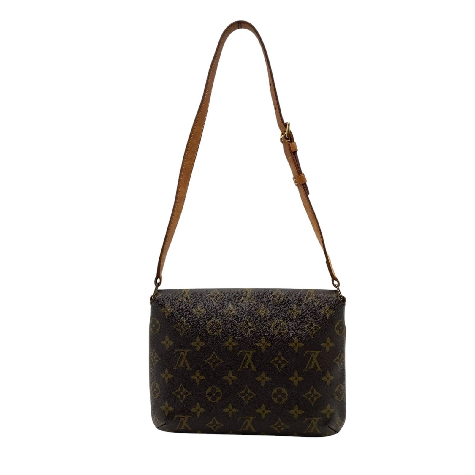 Louis Vuitton Monogram Musette Tango Shoulder Bag Crossbody Leather Brown Gold — view 3