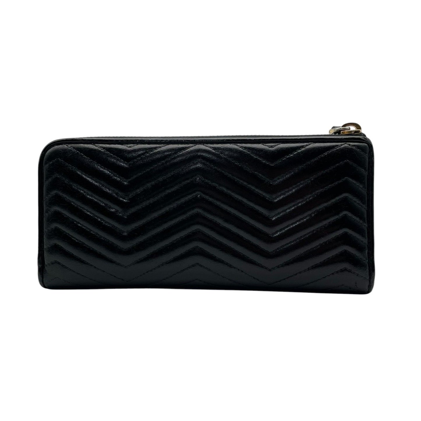Prada Wallet L-shaped Zipper Quilted V-shaped Stitch Ribbon Metal Logo Nappa — view 3