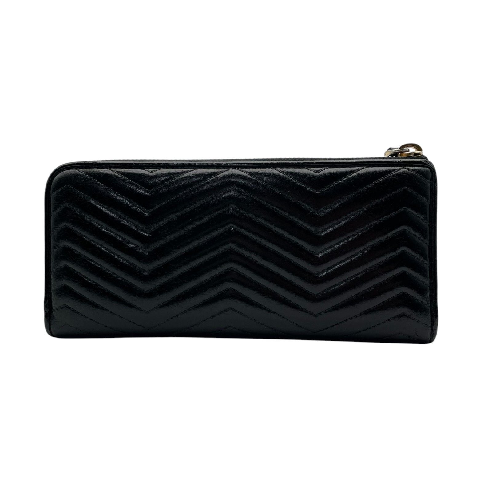 Prada Wallet L-shaped Zipper Quilted V-shaped Stitch Ribbon Metal Logo Nappa — view 3