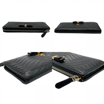 Prada Wallet L-shaped Zipper Quilted V-shaped Stitch Ribbon Metal Logo Nappa — view 6