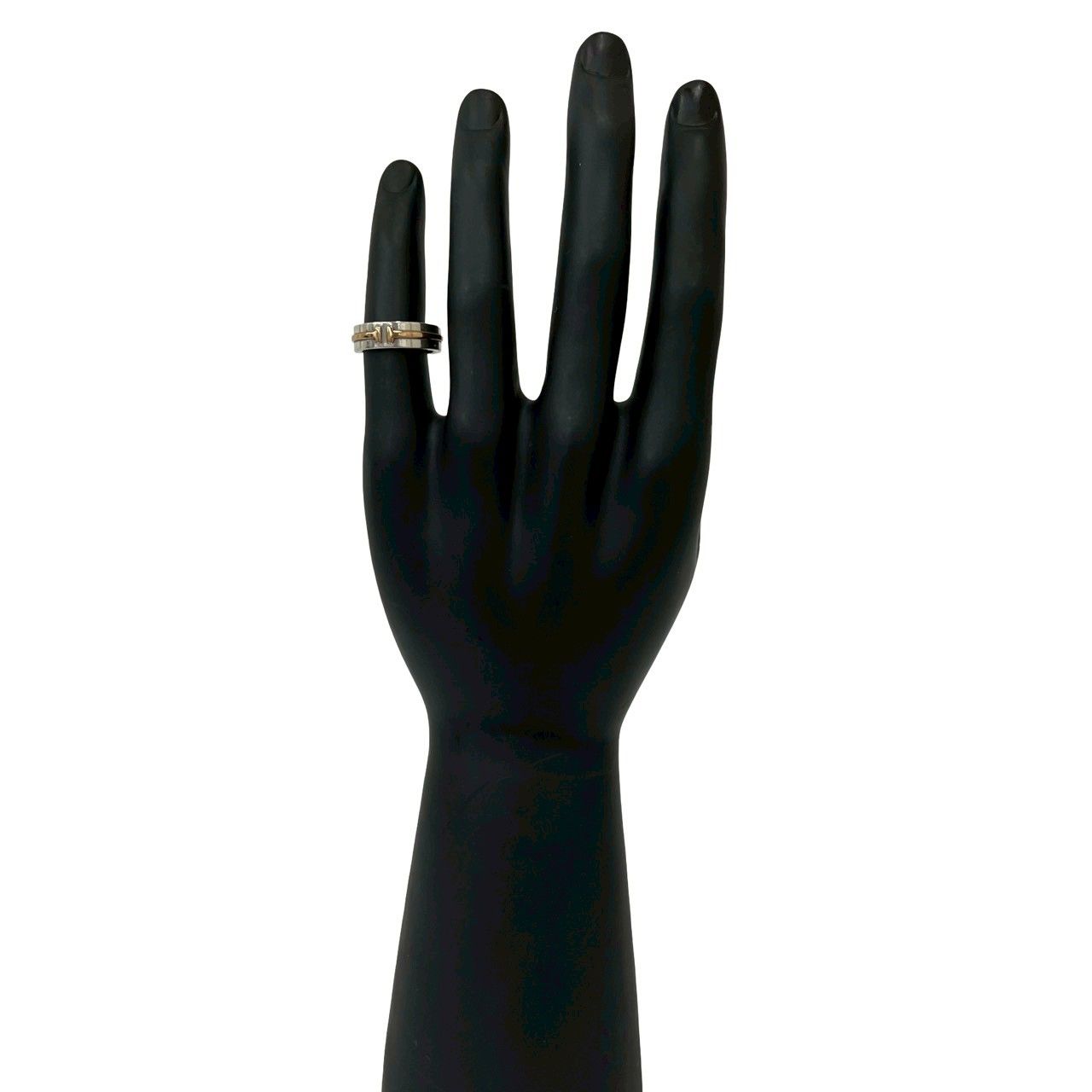 Tiffany & Co T Two Narrow Ring 925 Sterling Silver Gold — view 2