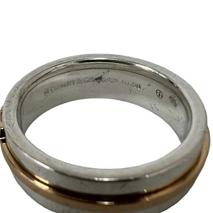 Tiffany & Co T Two Narrow Ring 925 Sterling Silver Gold — view 3