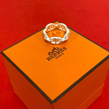 Hermes Chaine D'ancre Ring 925 Sterling Silver