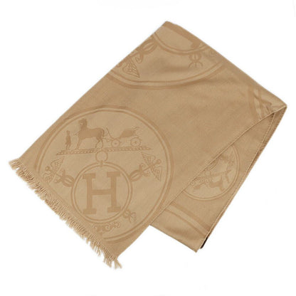 Hermes Heaven Cashmere Shawl New Libris Brown Scarf — view 2