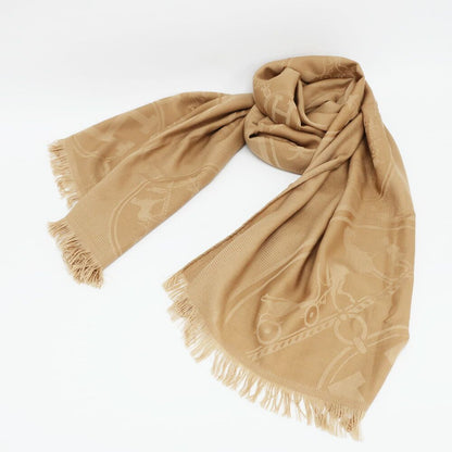 Hermes Heaven Cashmere Shawl New Libris Brown Scarf — view 9