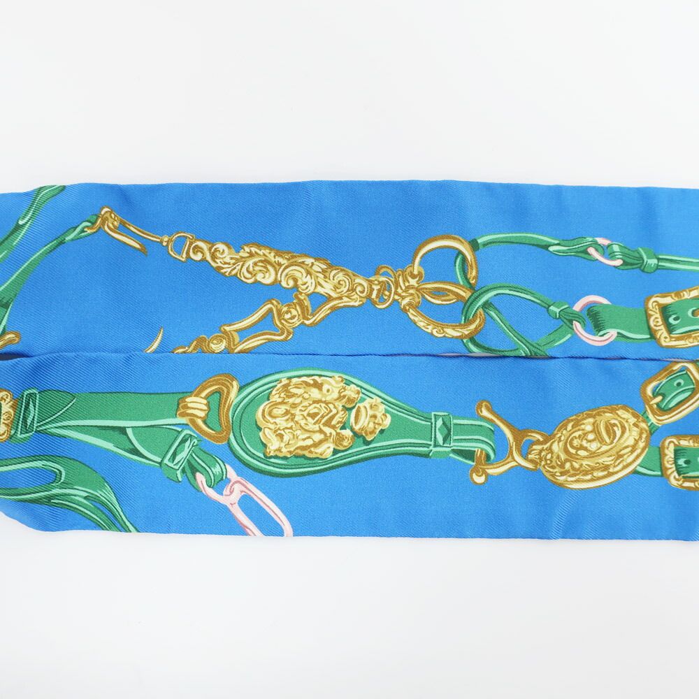 Hermes Ten Twill Brides de Gala Applique Scarf Silk Blue Multicolor — view 5