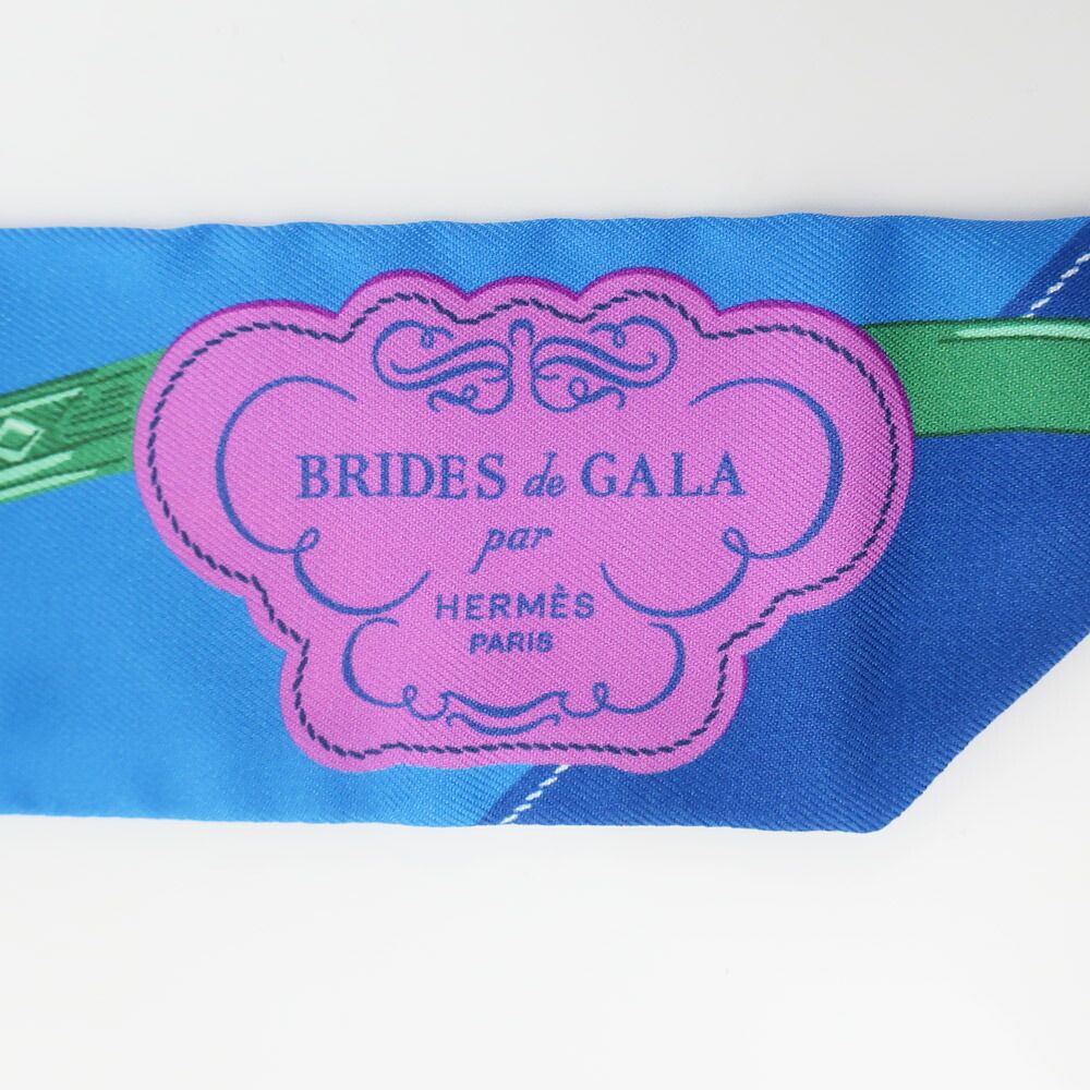Hermes Ten Twill Brides de Gala Applique Scarf Silk Blue Multicolor — view 3