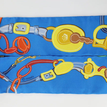 Hermes Ten Twill Brides de Gala Applique Scarf Silk Blue Multicolor — view 6