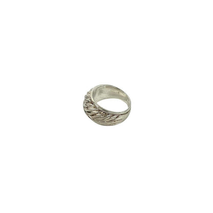 Hermes Vintage Leaf Ring 925 Sterling Silver — view 4