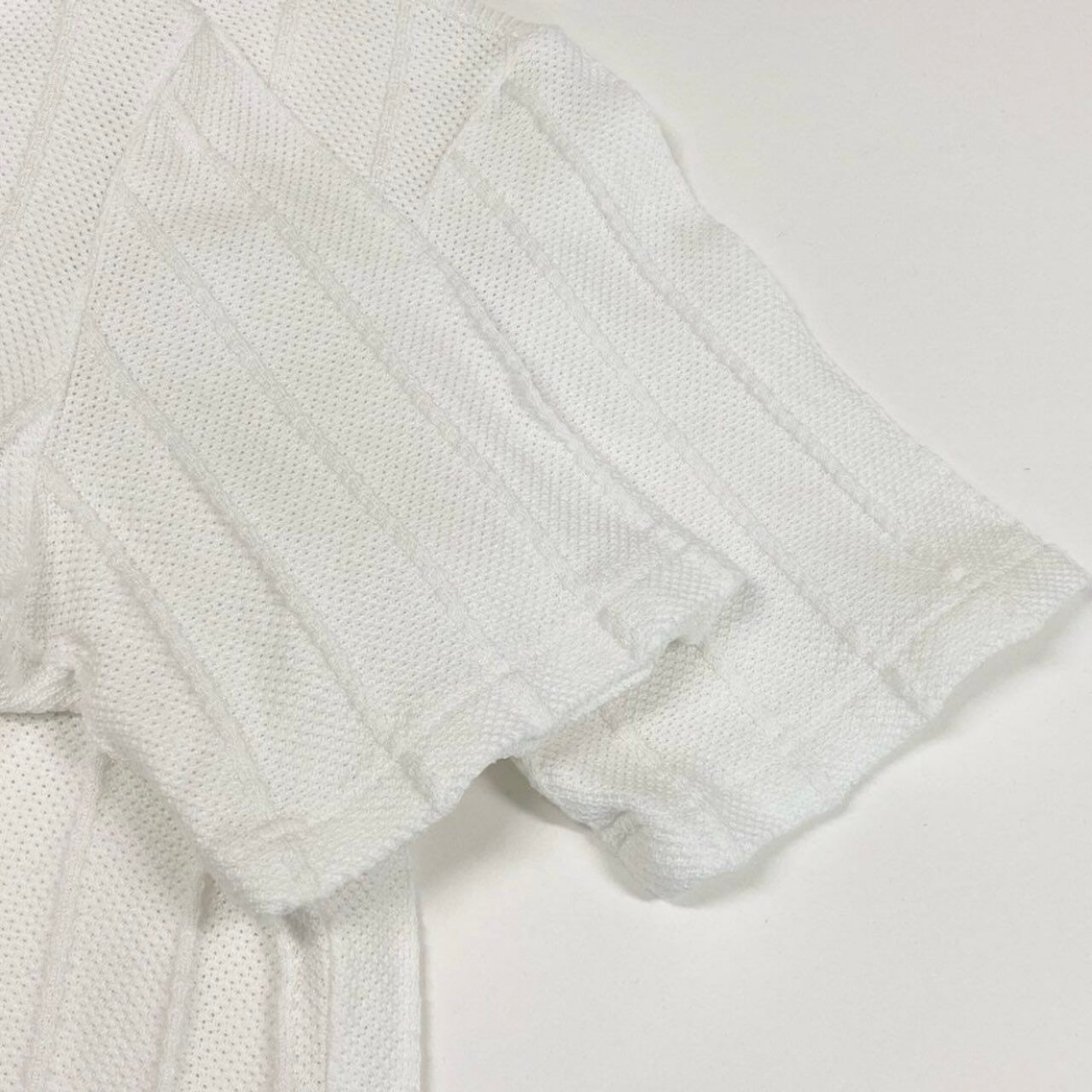 Dior Short Sleeve Knit Summer Sweater Emblem Embroidery White Cotton — view 5