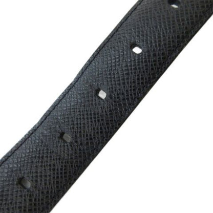 Louis Vuitton Taiga Ceinture Ellipse Belt Leather Black Silver 90 — view 6