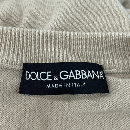 Dolce & Gabbana Long Sleeve Sweater 50 M Beige Neck Cashmere — view 3
