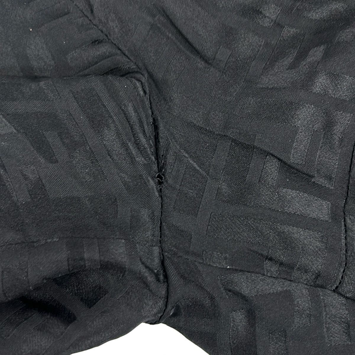 Fendi Long Sleeve Shirt Blouse 36 S Black Silk Zucca Pattern Short Length — view 6
