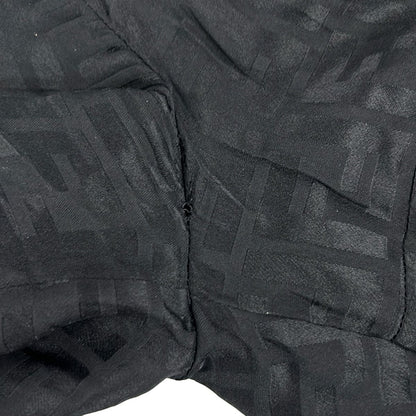 Fendi Long Sleeve Shirt Blouse 36 S Black Silk Zucca Pattern Short Length — view 6