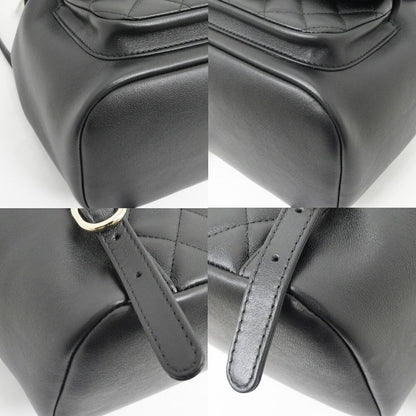 Chanel Dumas Backpack Black Champagne Gold Quilted Lambskin — view 4