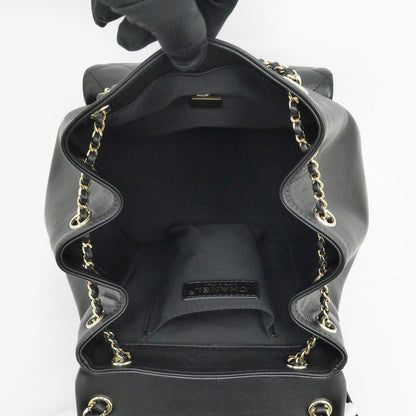 Chanel Dumas Backpack Black Champagne Gold Quilted Lambskin — view 5