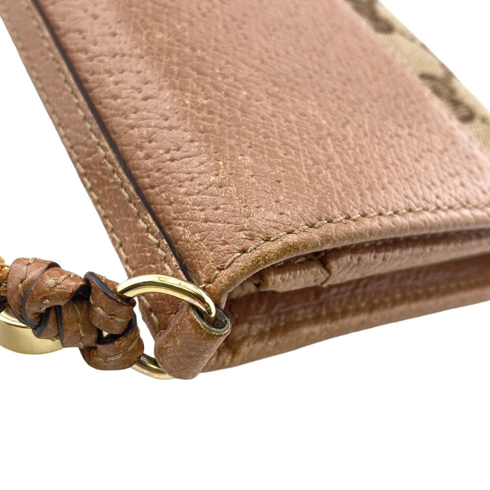 Gucci Covered Zipper Coin Purse Wallet GG Canvas Beige — view 5