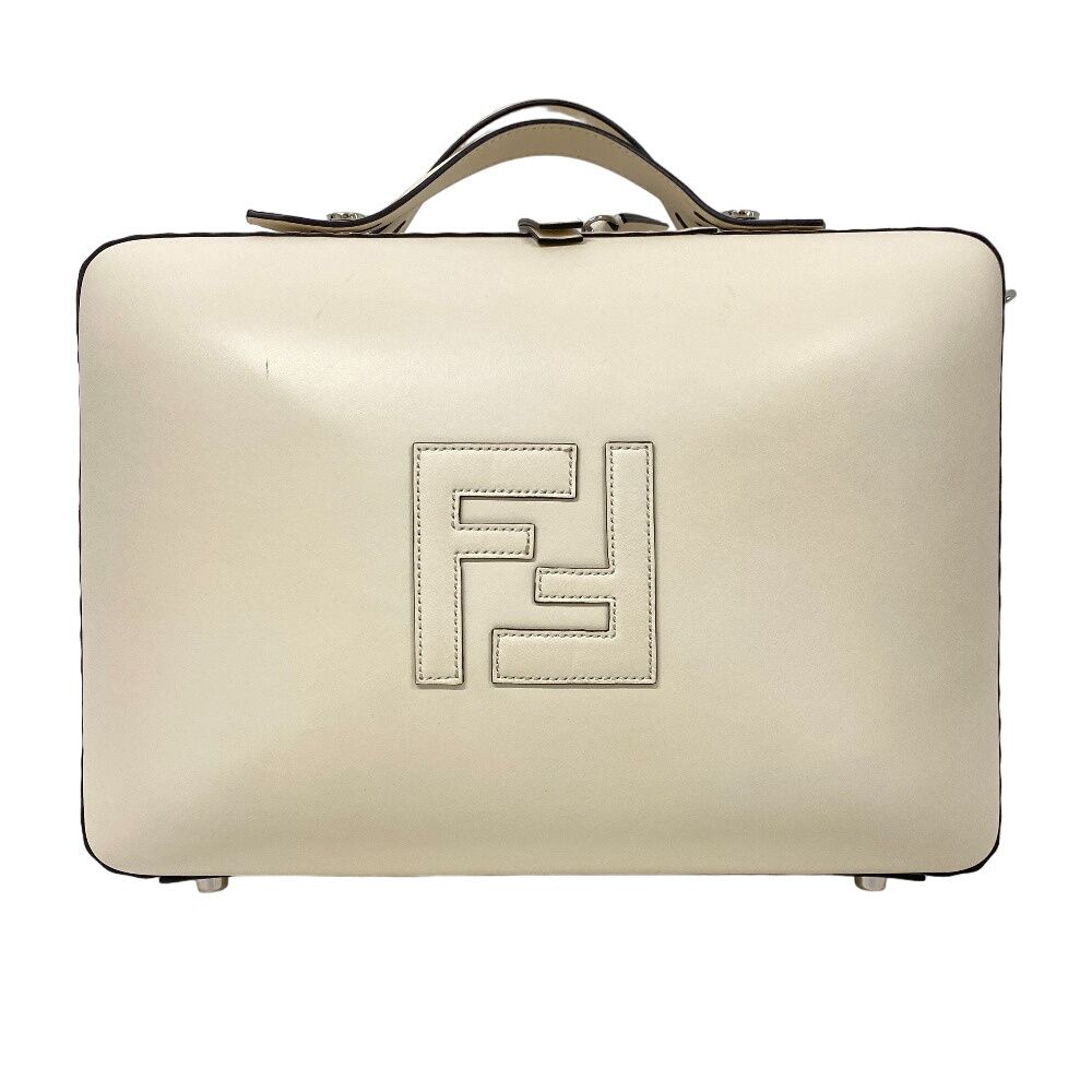 Fendi Suitcase Leather Handbag Ivory