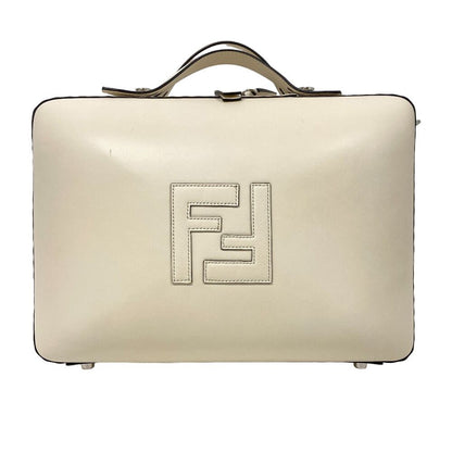 Fendi Suitcase Leather Handbag Ivory