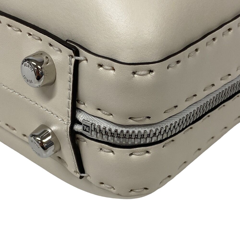 Fendi Suitcase Leather Handbag Ivory — view 4