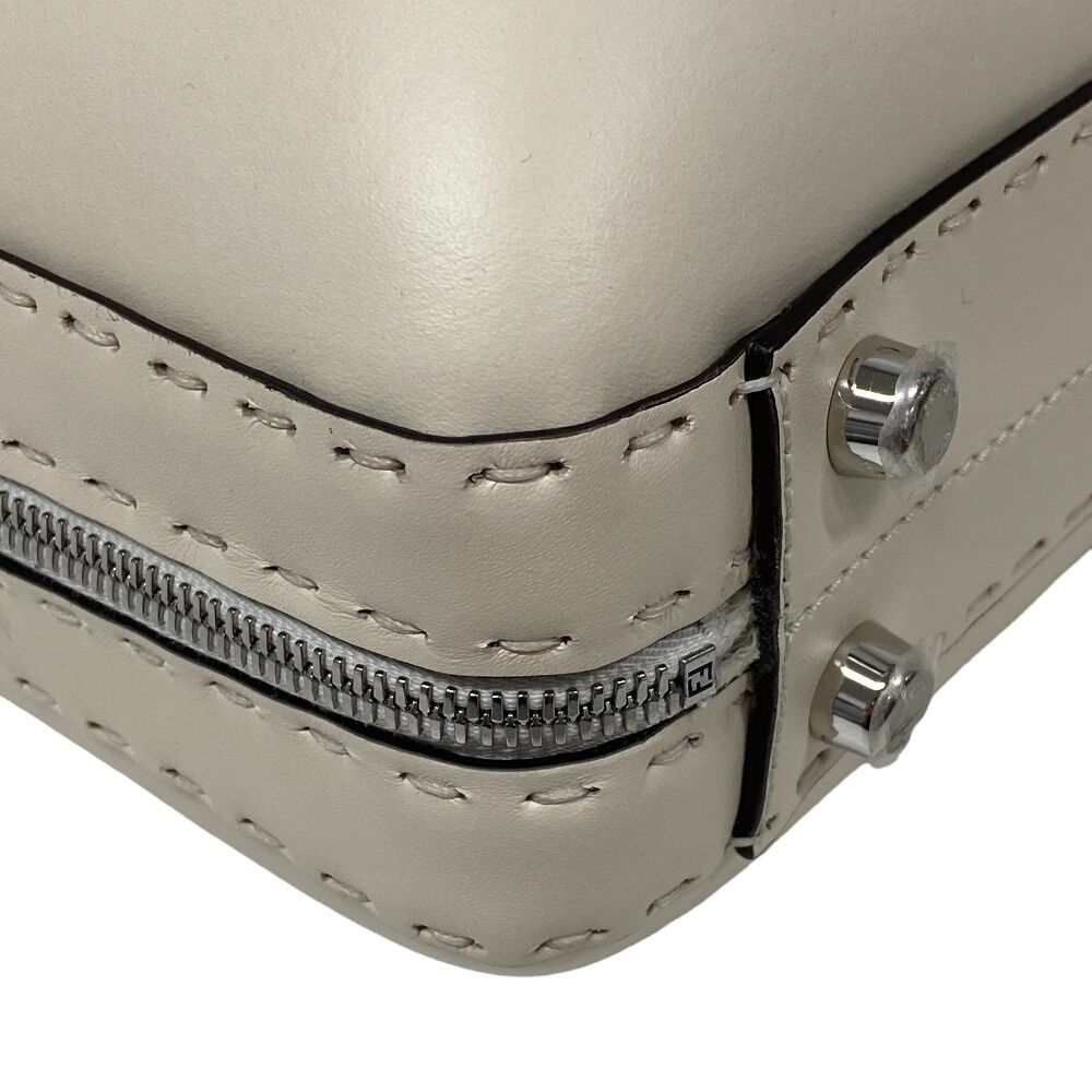 Fendi Suitcase Leather Handbag Ivory — view 3