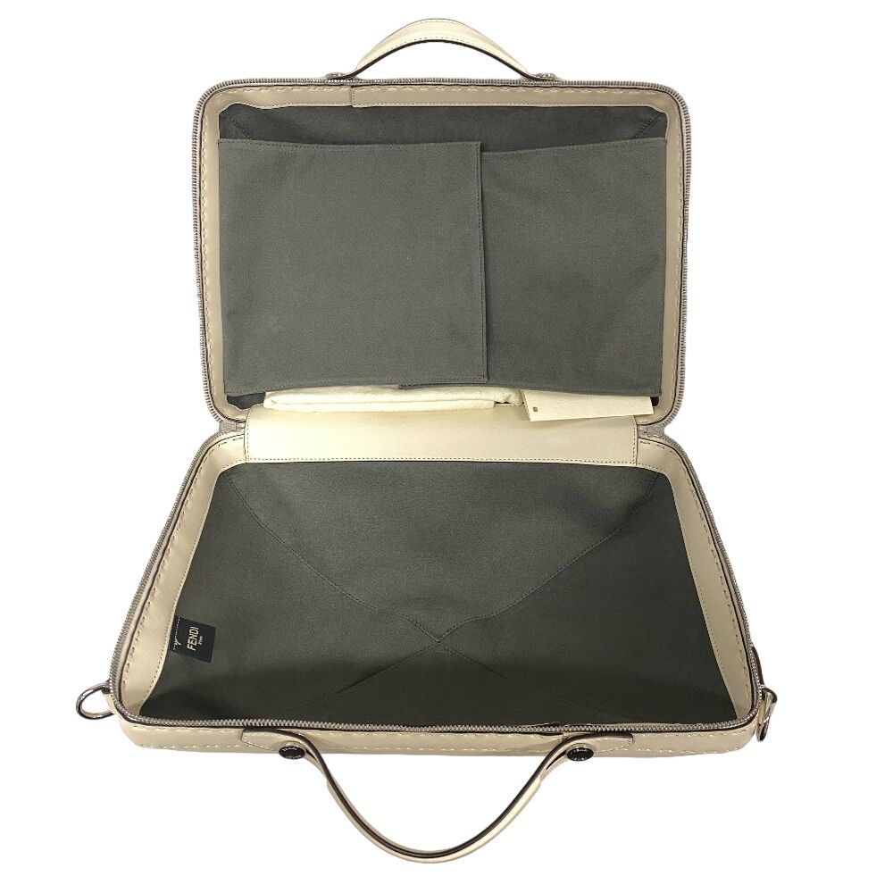 Fendi Suitcase Leather Handbag Ivory — view 7