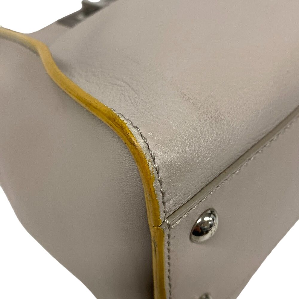 Fendi Peekaboo Leather Handbag Gray — view 4