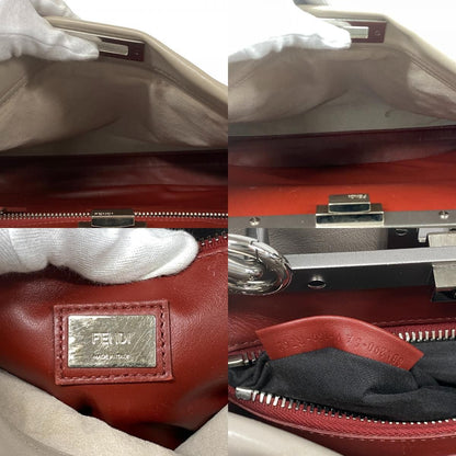 Fendi Peekaboo Leather Handbag Gray — view 8