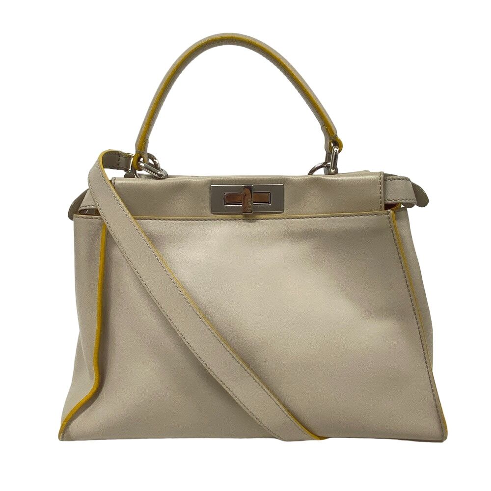 Fendi Peekaboo Leather Handbag Gray