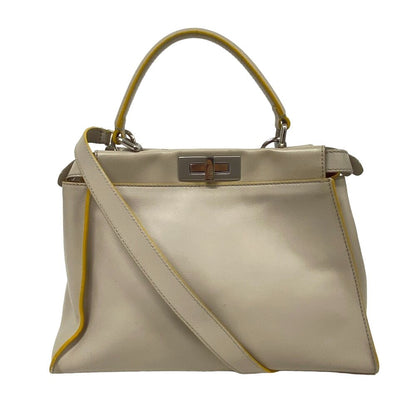 Fendi Peekaboo Leather Handbag Gray