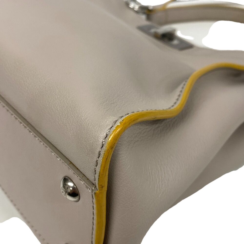 Fendi Peekaboo Leather Handbag Gray — view 3