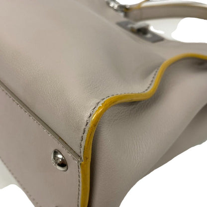 Fendi Peekaboo Leather Handbag Gray — view 3