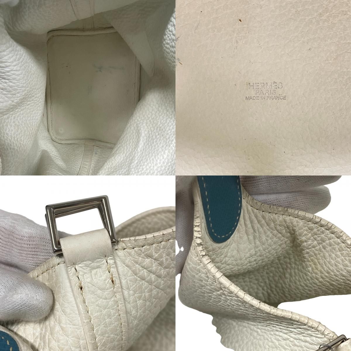 Hermes Picotin Eclat 22 Taurillon Clemence Handbag White Brands — view 8
