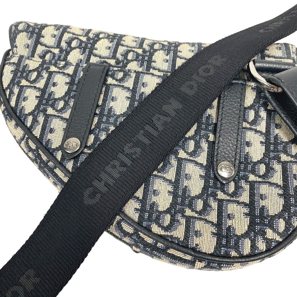 Dior Oblique Saddle Bag Canvas Navy — view 7