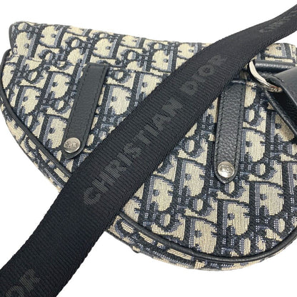 Dior Oblique Saddle Bag Canvas Navy — view 7
