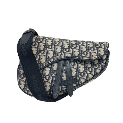 Dior Oblique Saddle Bag Canvas Navy