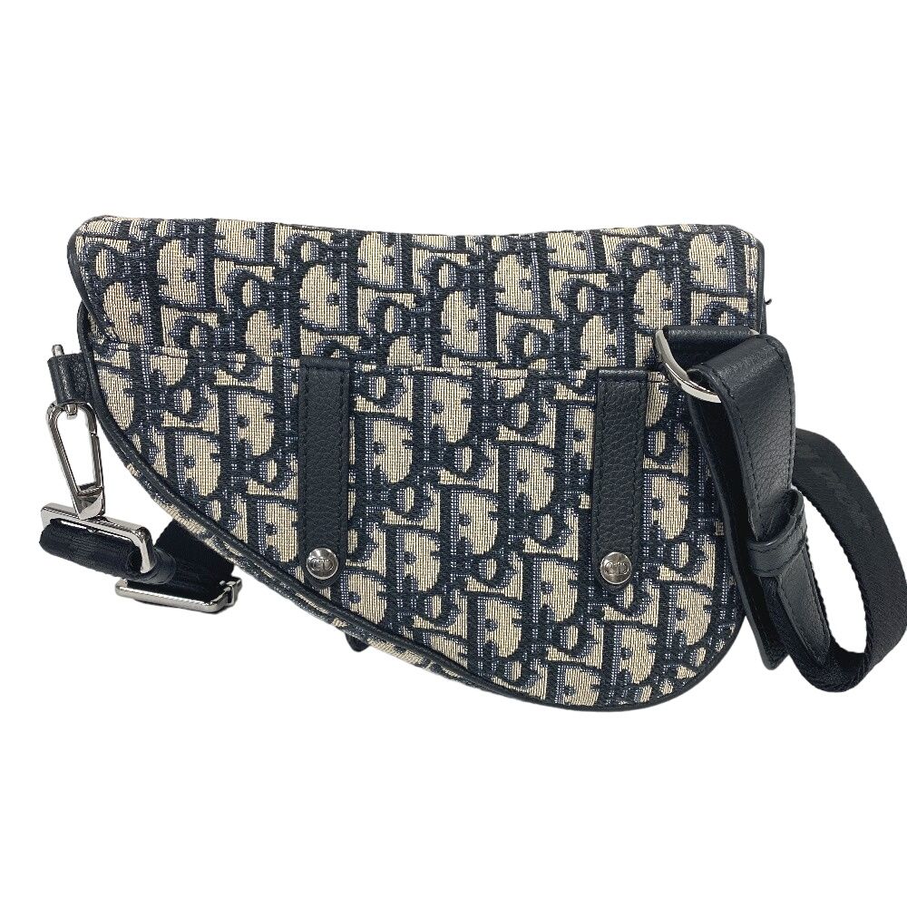 Dior Oblique Saddle Bag Canvas Navy — view 3