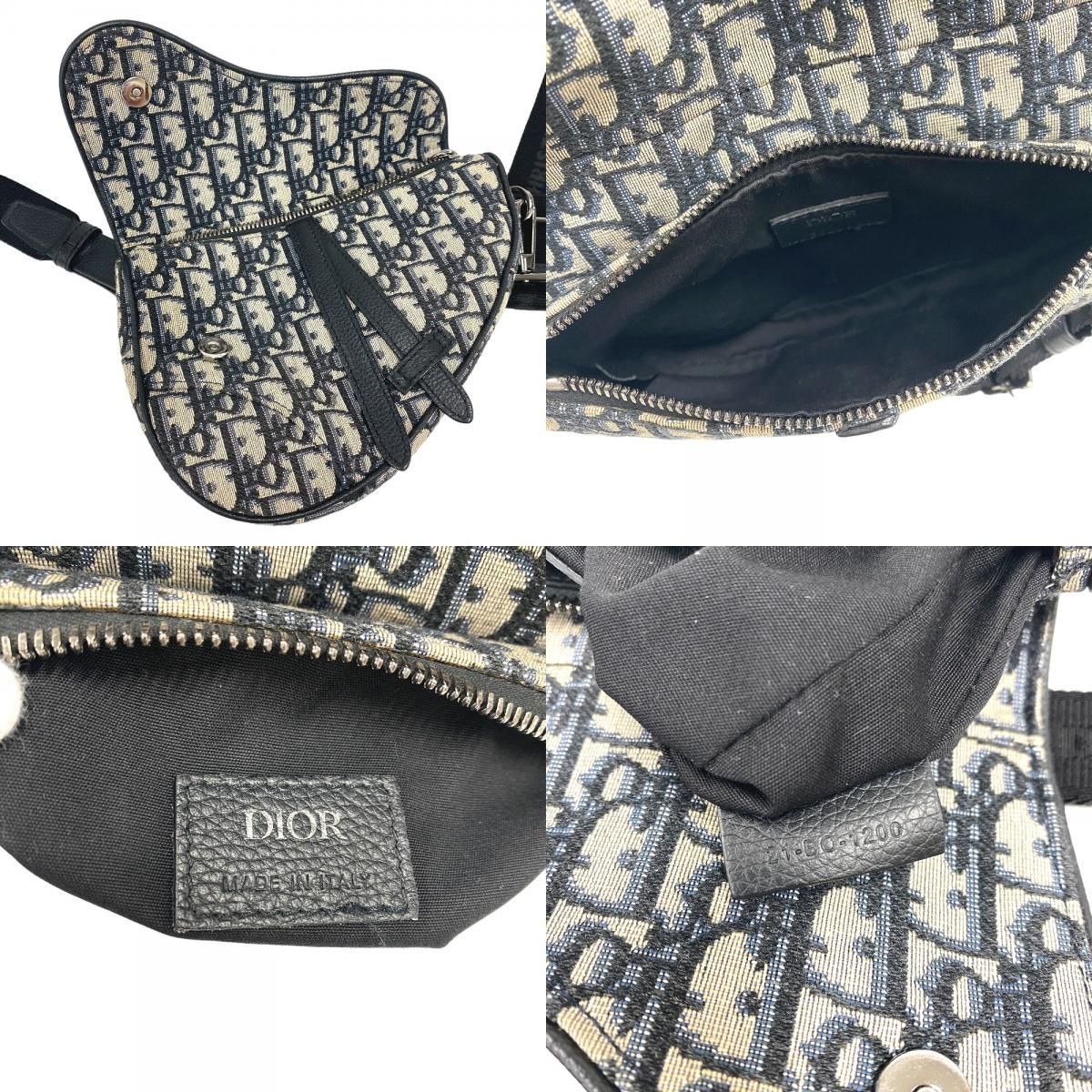 Dior Oblique Saddle Bag Canvas Navy — view 8