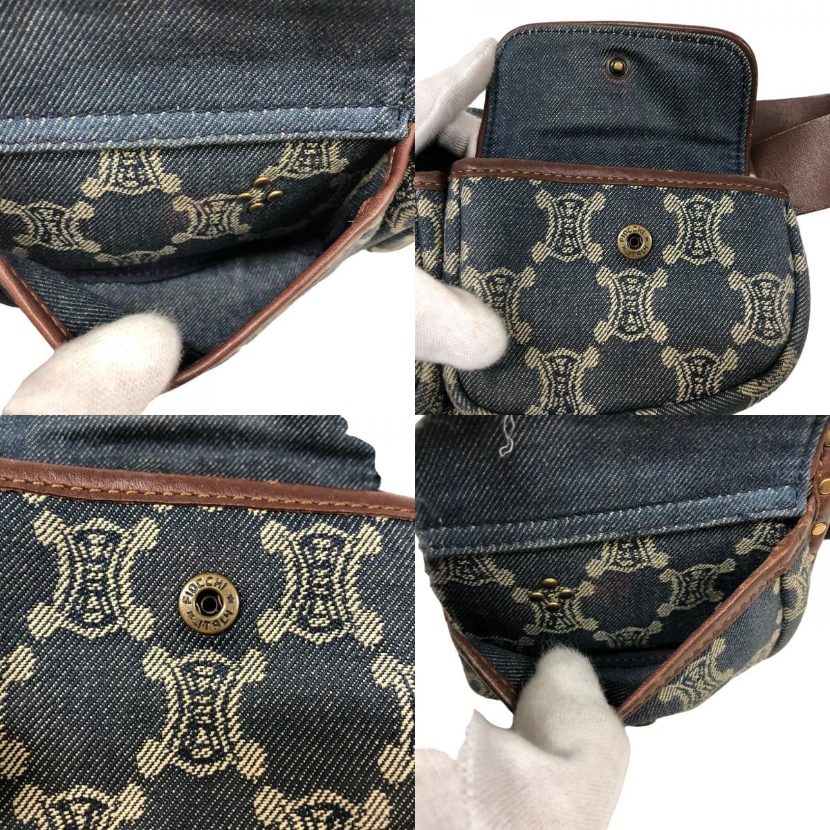 Celine Triomphe Waist Pouch Macadam Denim Belt Bag Blue — view 7
