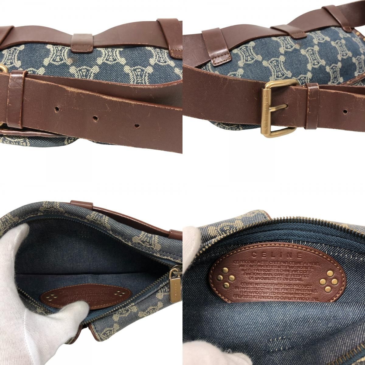 Celine Triomphe Waist Pouch Macadam Denim Belt Bag Blue — view 8