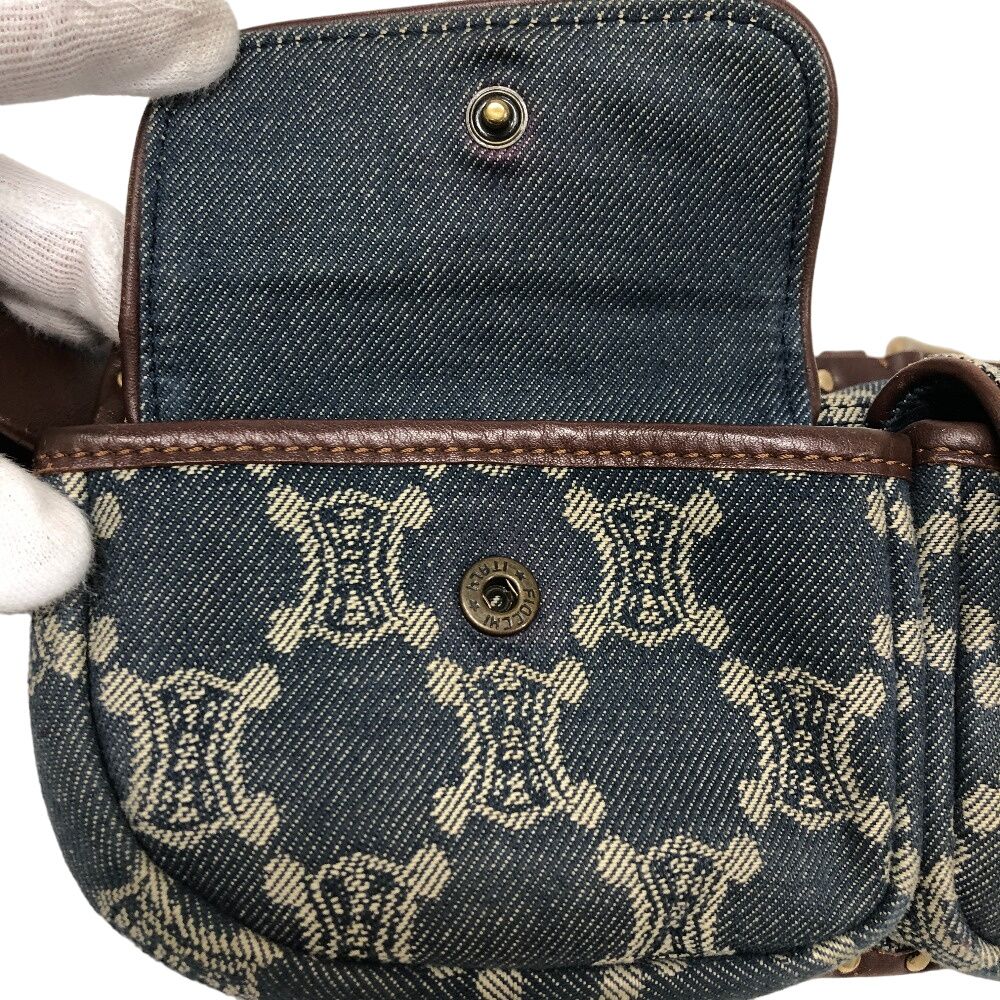Celine Triomphe Waist Pouch Macadam Denim Belt Bag Blue — view 5